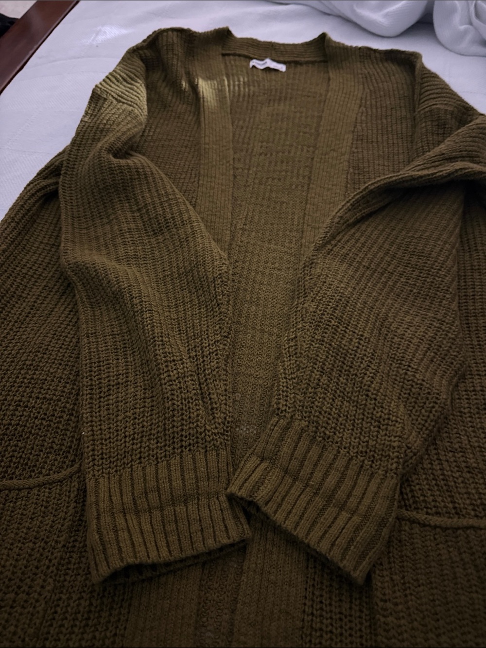 Sonoma Olive Knit Open-Front Men’s Cardigan